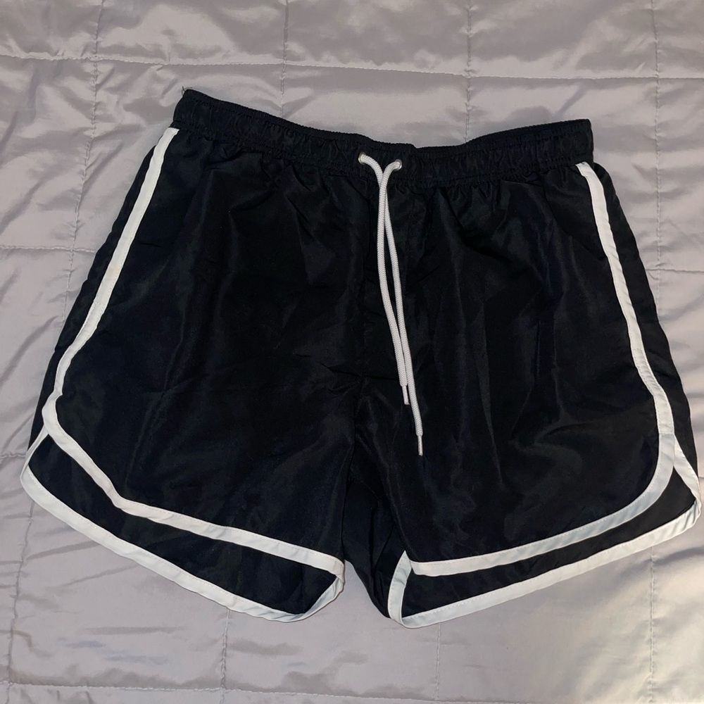Forever 21 Black Swim Trunks with White Trim